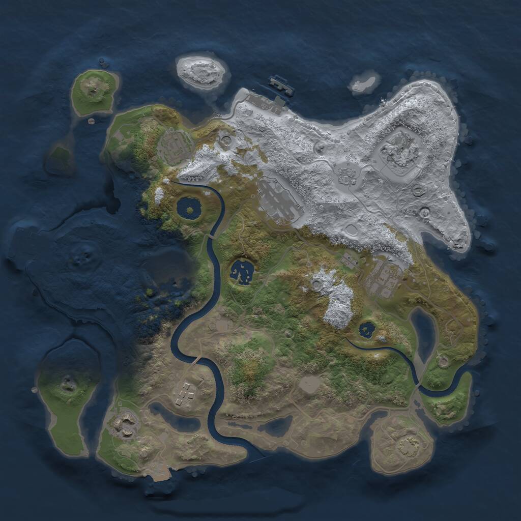 Rust Map: Procedural Map, Size: 3250, Seed: 42179494, 14 Monuments