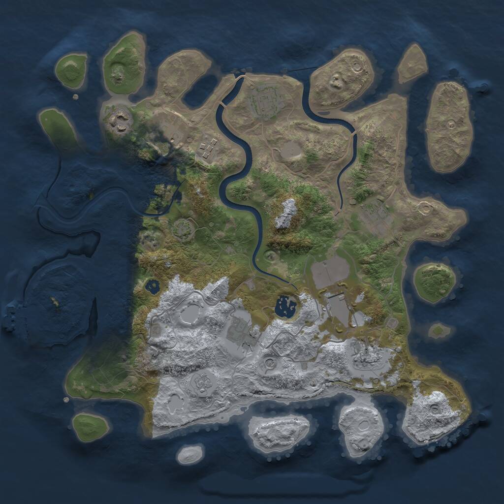 Rust Map: Procedural Map, Size: 3500, Seed: 1349410545, 14 Monuments
