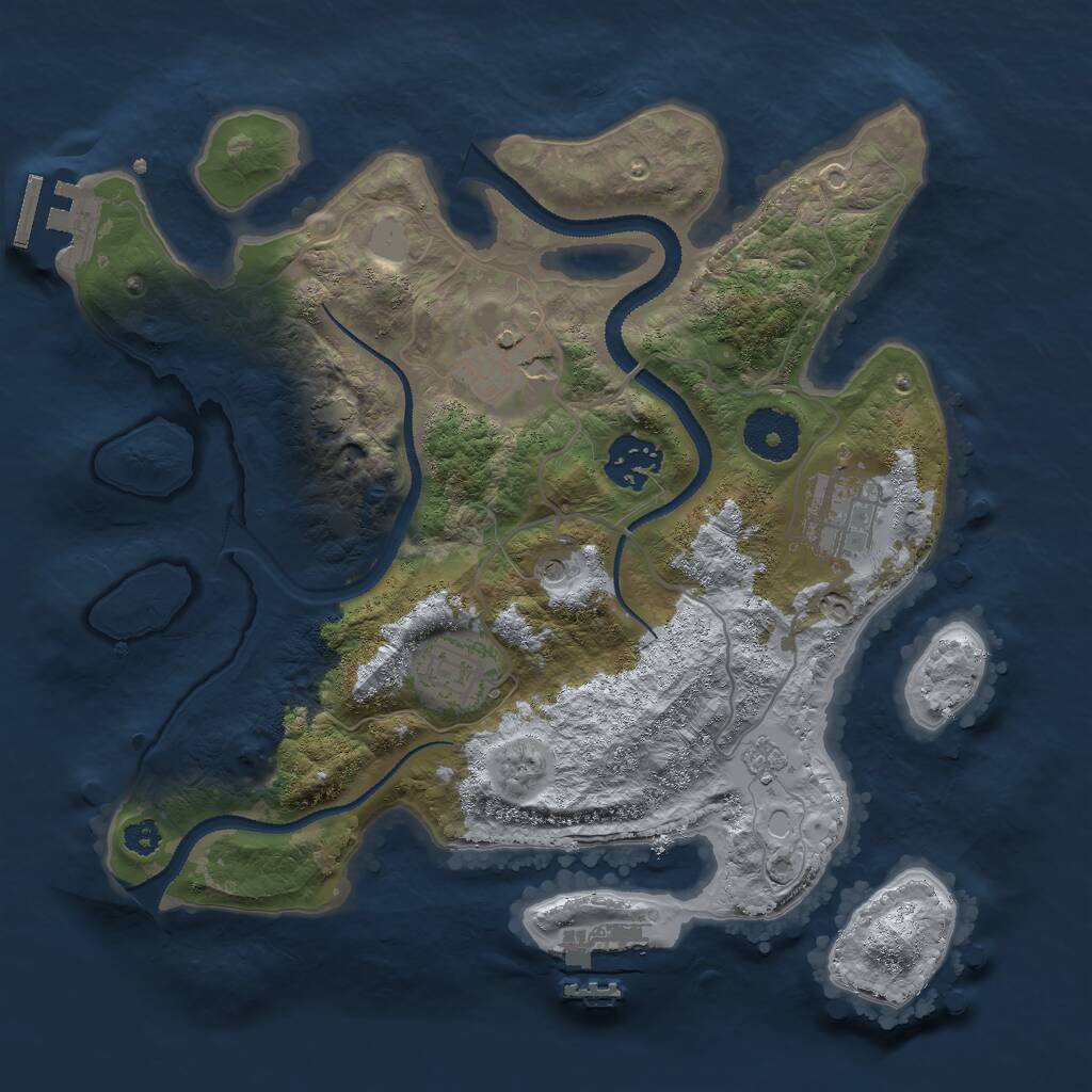 Rust Map: Procedural Map, Size: 3000, Seed: 417478976, 10 Monuments