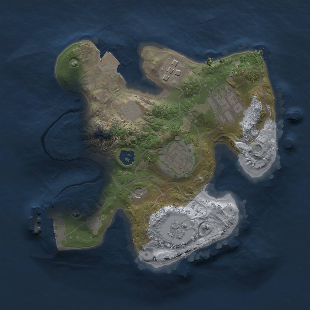 Rust Map: Procedural Map, Size: 2000, Seed: 908948792, 7 Monuments