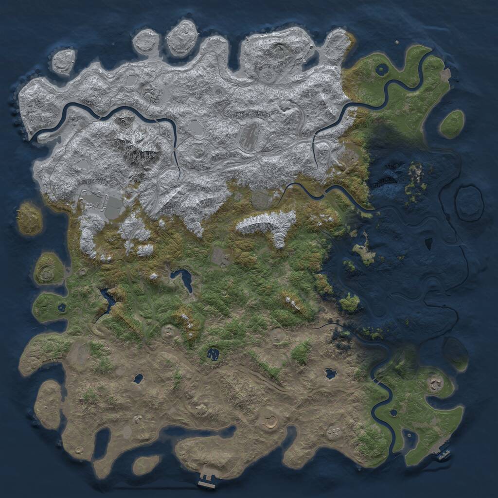 Rust Map: Procedural Map, Size: 6000, Seed: 1487402611, 17 Monuments