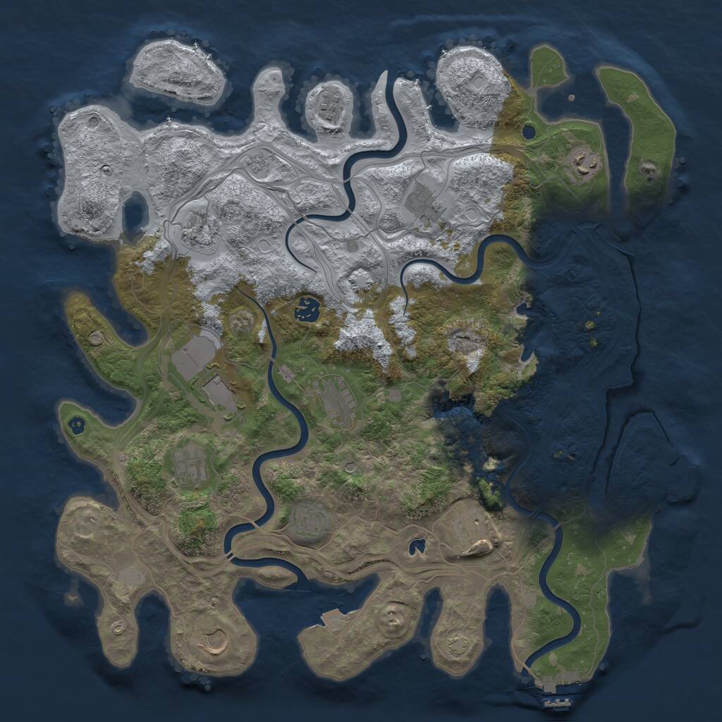 Rust Map: Procedural Map, Size: 4250, Seed: 1749710653, 17 Monuments