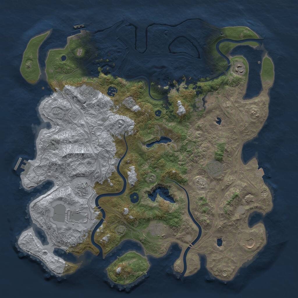 Rust Map: Procedural Map, Size: 4500, Seed: 1597963589, 16 Monuments