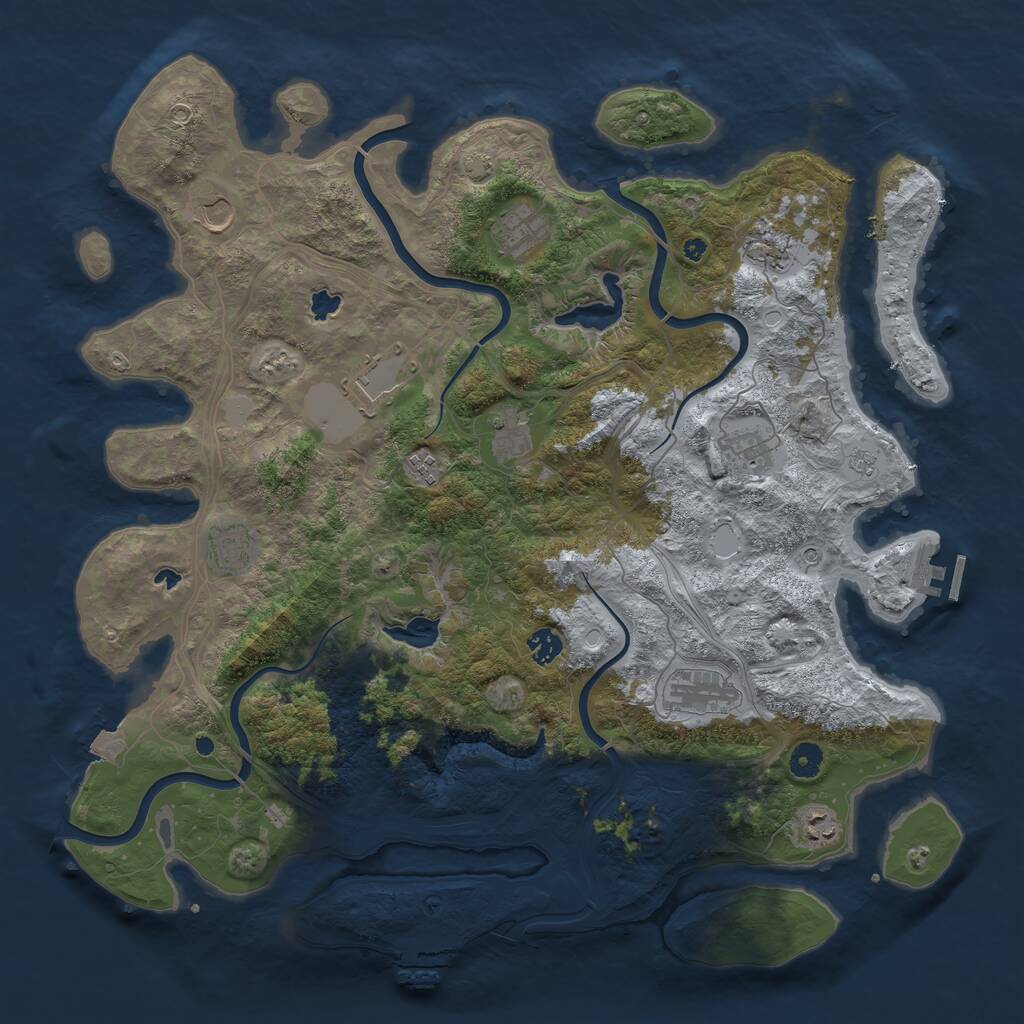 Rust Map: Procedural Map, Size: 4500, Seed: 1752205866, 17 Monuments