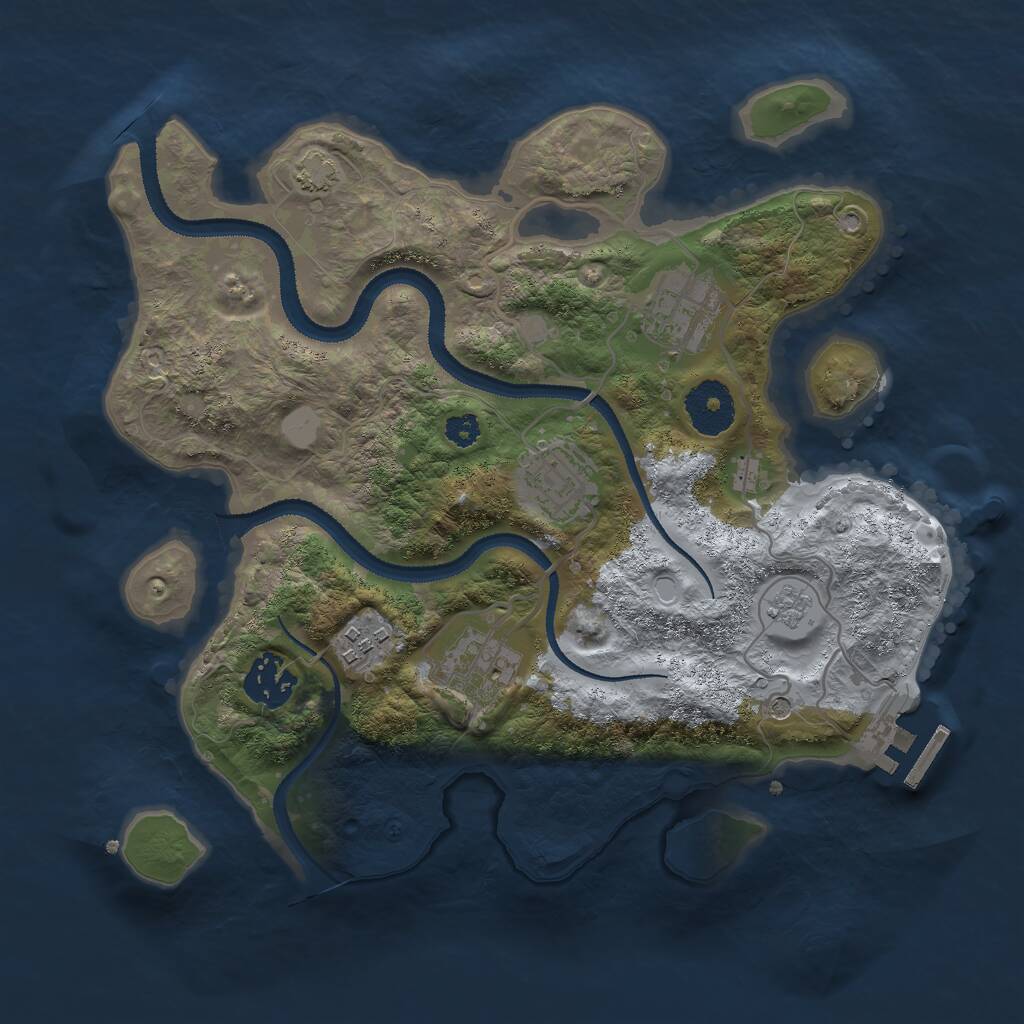 Rust Map: Procedural Map, Size: 3000, Seed: 89574, 10 Monuments