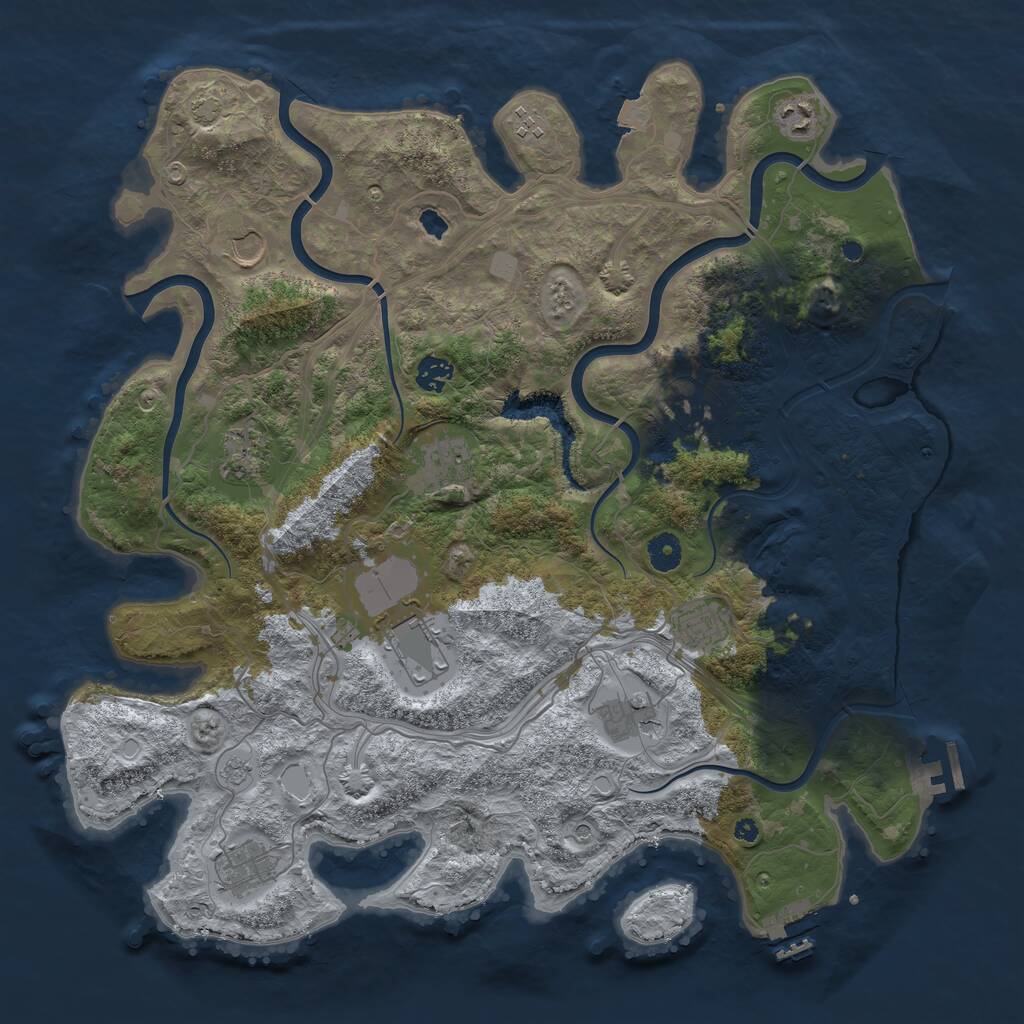 Rust Map: Procedural Map, Size: 4250, Seed: 978920741, 17 Monuments