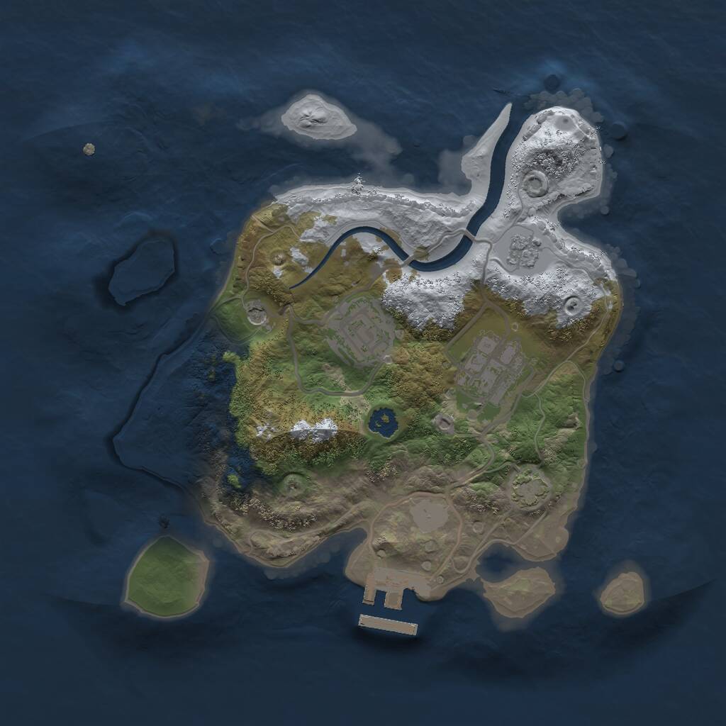Rust Map: Procedural Map, Size: 2500, Seed: 95745, 7 Monuments