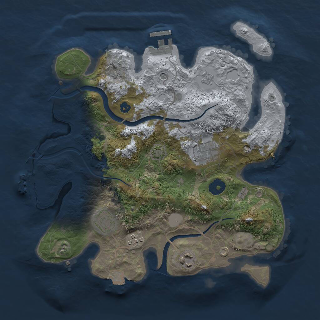 Rust Map: Procedural Map, Size: 3000, Seed: 248350369, 10 Monuments