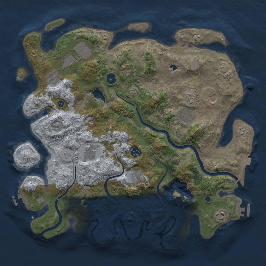 Rust Map: Procedural Map, Size: 4000, Seed: 453191580, 16 Monuments