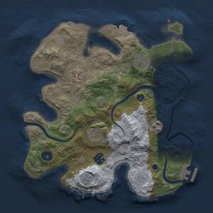 Thumbnail Rust Map: Procedural Map, Size: 3000, Seed: 1323620670, 11 Monuments