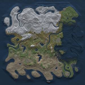 Thumbnail Rust Map: Procedural Map, Size: 4500, Seed: 2086038242, 16 Monuments