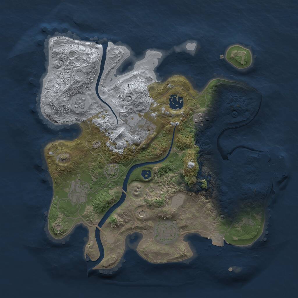 Rust Map: Procedural Map, Size: 2999, Seed: 46569, 10 Monuments