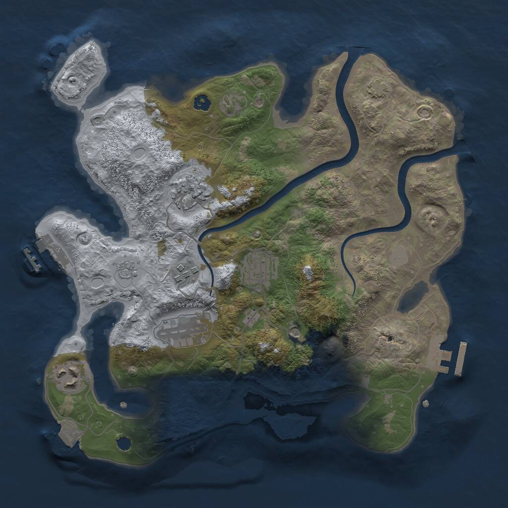 Rust Map: Procedural Map, Size: 3000, Seed: 4102238, 11 Monuments