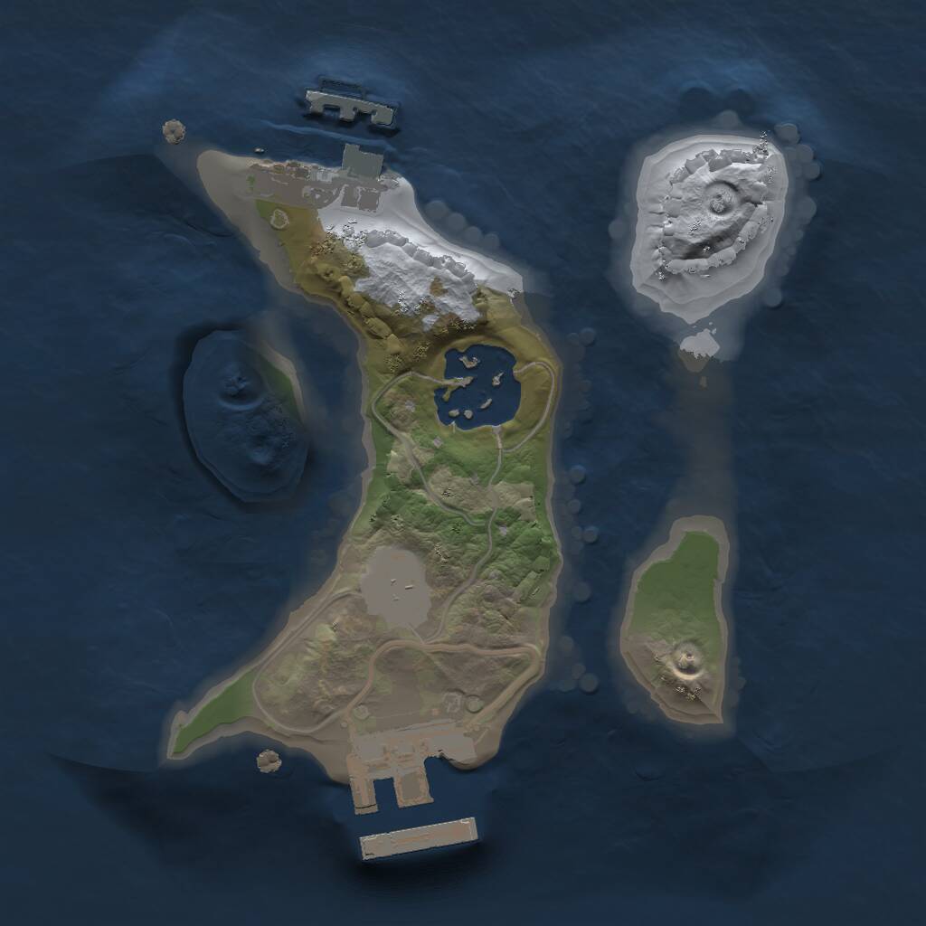 Rust Map: Procedural Map, Size: 1600, Seed: 2071599505, 4 Monuments