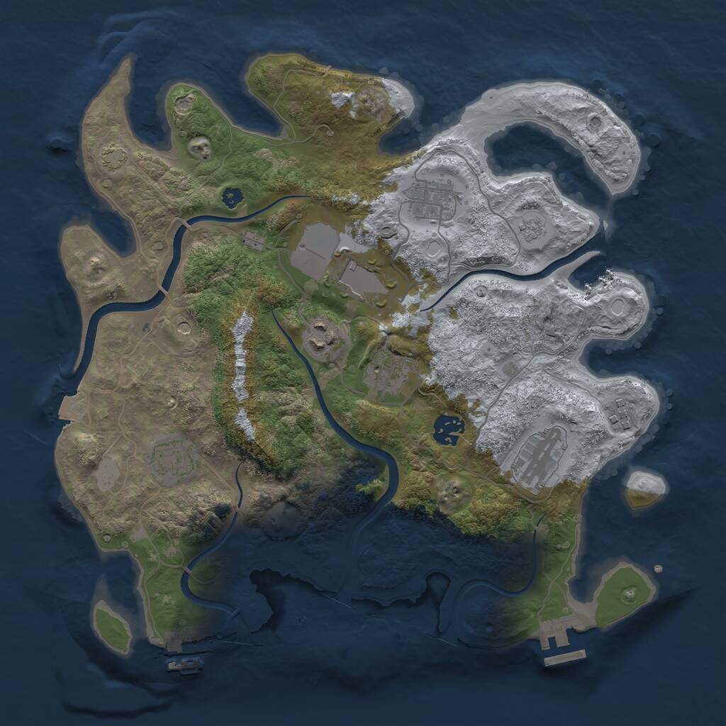 Rust Map: Procedural Map, Size: 3500, Seed: 867530, 14 Monuments