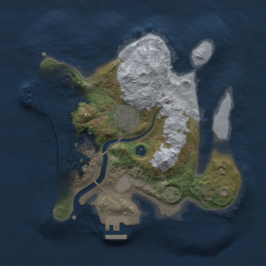 Rust Map: Procedural Map, Size: 2500, Seed: 386968077, 6 Monuments