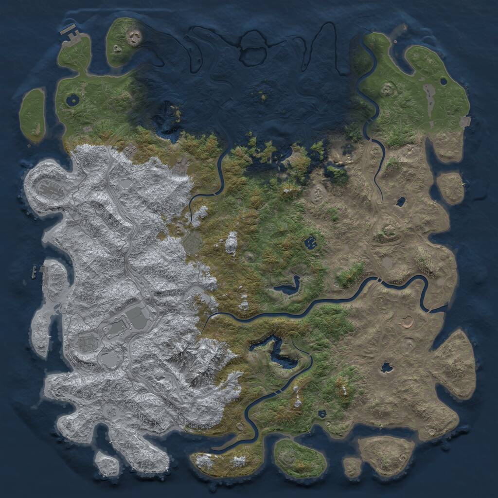 Rust Map: Procedural Map, Size: 6000, Seed: 1178498279, 17 Monuments