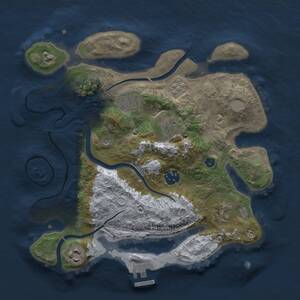 Thumbnail Rust Map: Procedural Map, Size: 3000, Seed: 1488118980, 10 Monuments