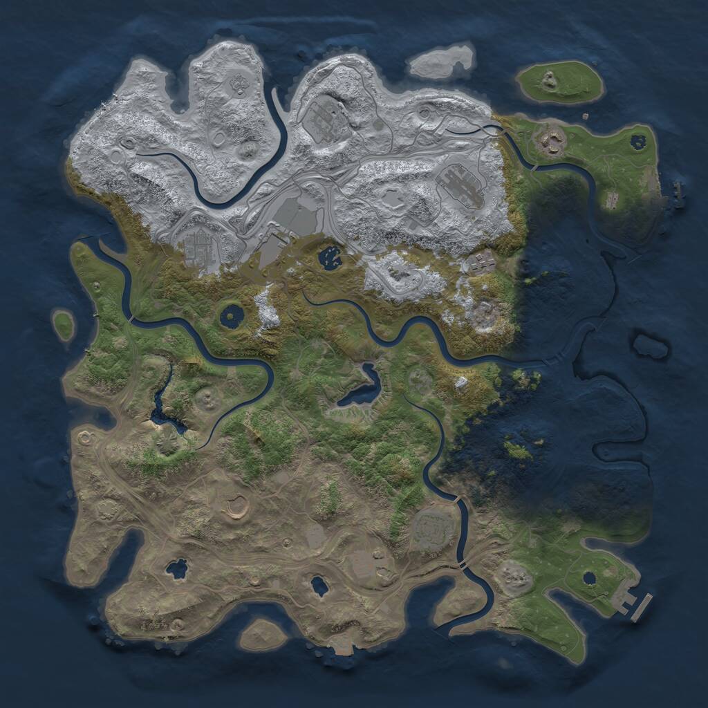 Rust Map: Procedural Map, Size: 4500, Seed: 2112935013, 16 Monuments