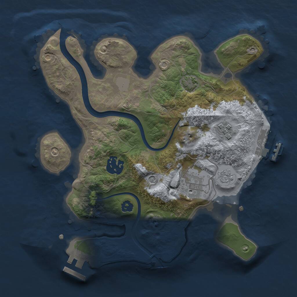 Rust Map: Procedural Map, Size: 2500, Seed: 1802241956, 9 Monuments