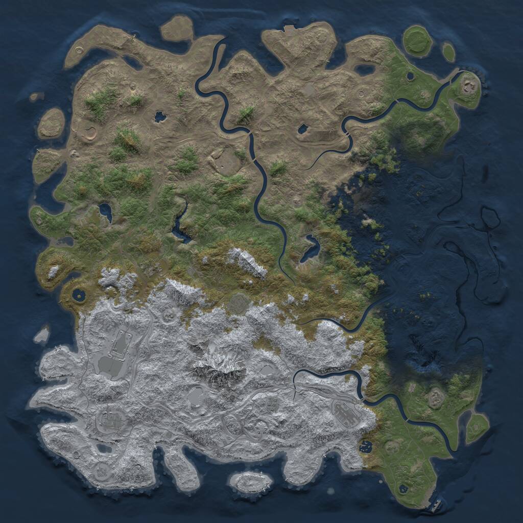 Rust Map: Procedural Map, Size: 6000, Seed: 301, 17 Monuments