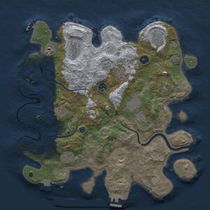 Thumbnail Rust Map: Procedural Map, Size: 3700, Seed: 653090153, 17 Monuments