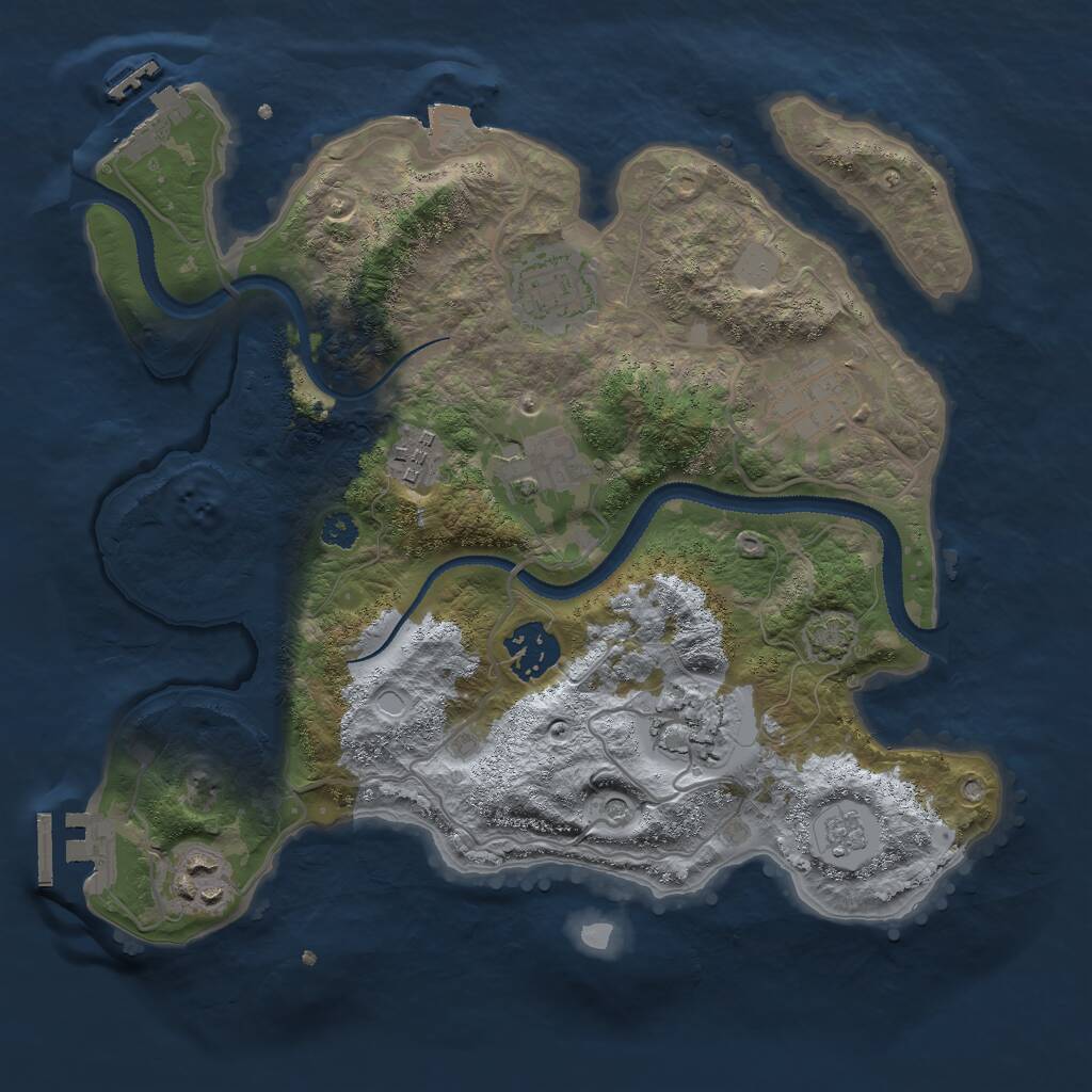 Rust Map: Procedural Map, Size: 3000, Seed: 1502205923, 13 Monuments