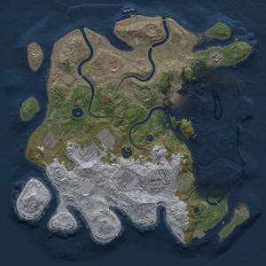 Thumbnail Rust Map: Procedural Map, Size: 3750, Seed: 955955, 15 Monuments
