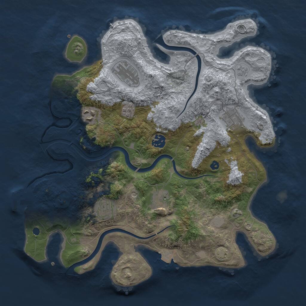 Rust Map: Procedural Map, Size: 3400, Seed: 645027583, 12 Monuments