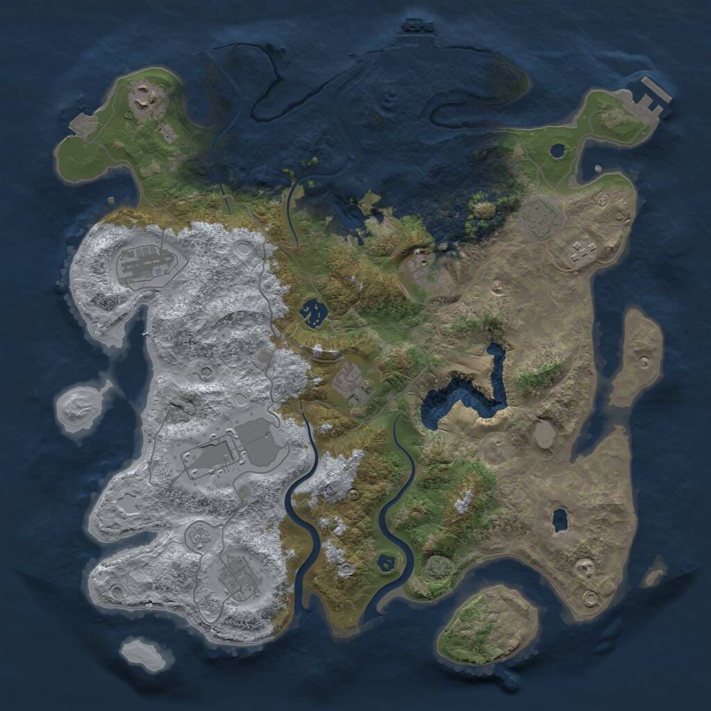 Rust Map: Procedural Map, Size: 4000, Seed: 942681375, 15 Monuments
