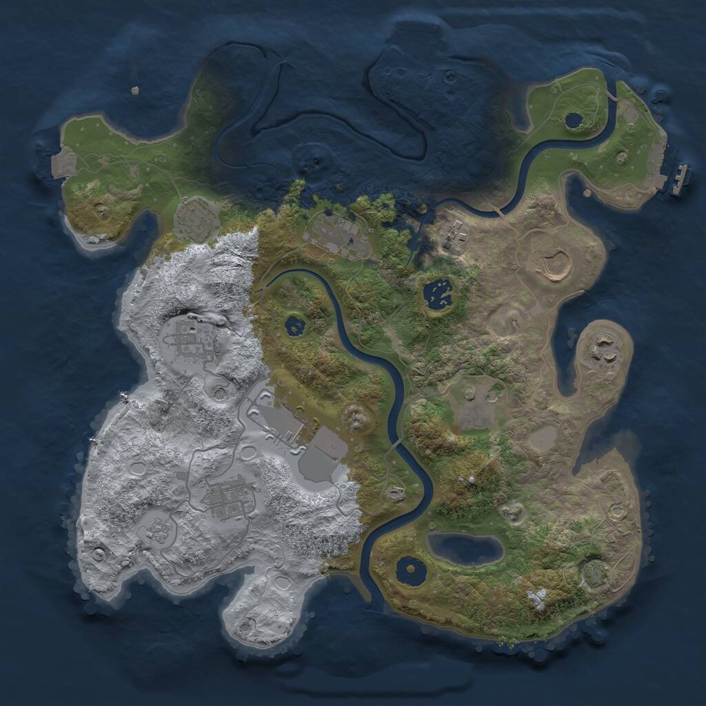 Rust Map: Procedural Map, Size: 3500, Seed: 919066012, 16 Monuments
