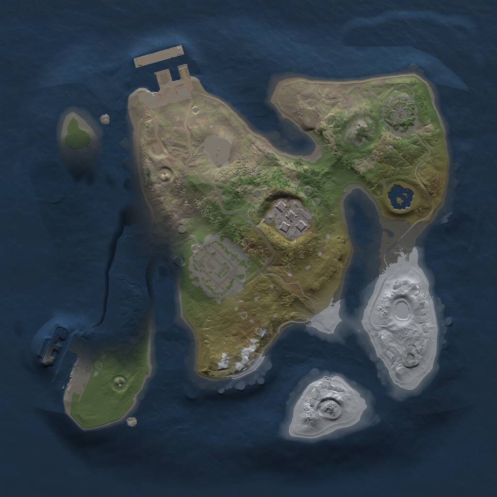 Rust Map: Procedural Map, Size: 2000, Seed: 1539870744, 6 Monuments