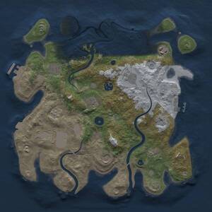 Thumbnail Rust Map: Procedural Map, Size: 3500, Seed: 2145092536, 15 Monuments