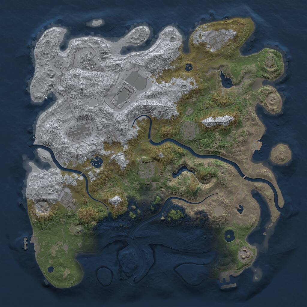 Rust Map: Procedural Map, Size: 4000, Seed: 439612624, 16 Monuments