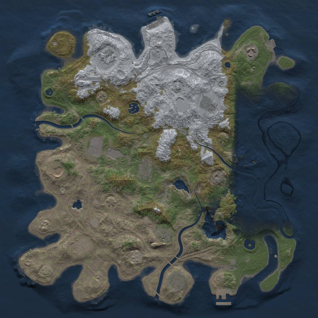 Rust Map: Procedural Map, Size: 4300, Seed: 430076273, 17 Monuments
