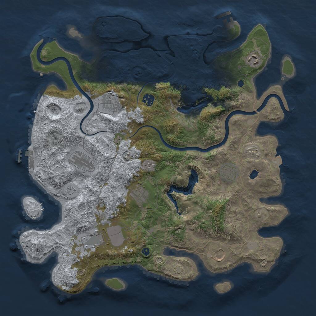 Rust Map: Procedural Map, Size: 4000, Seed: 607033835, 15 Monuments