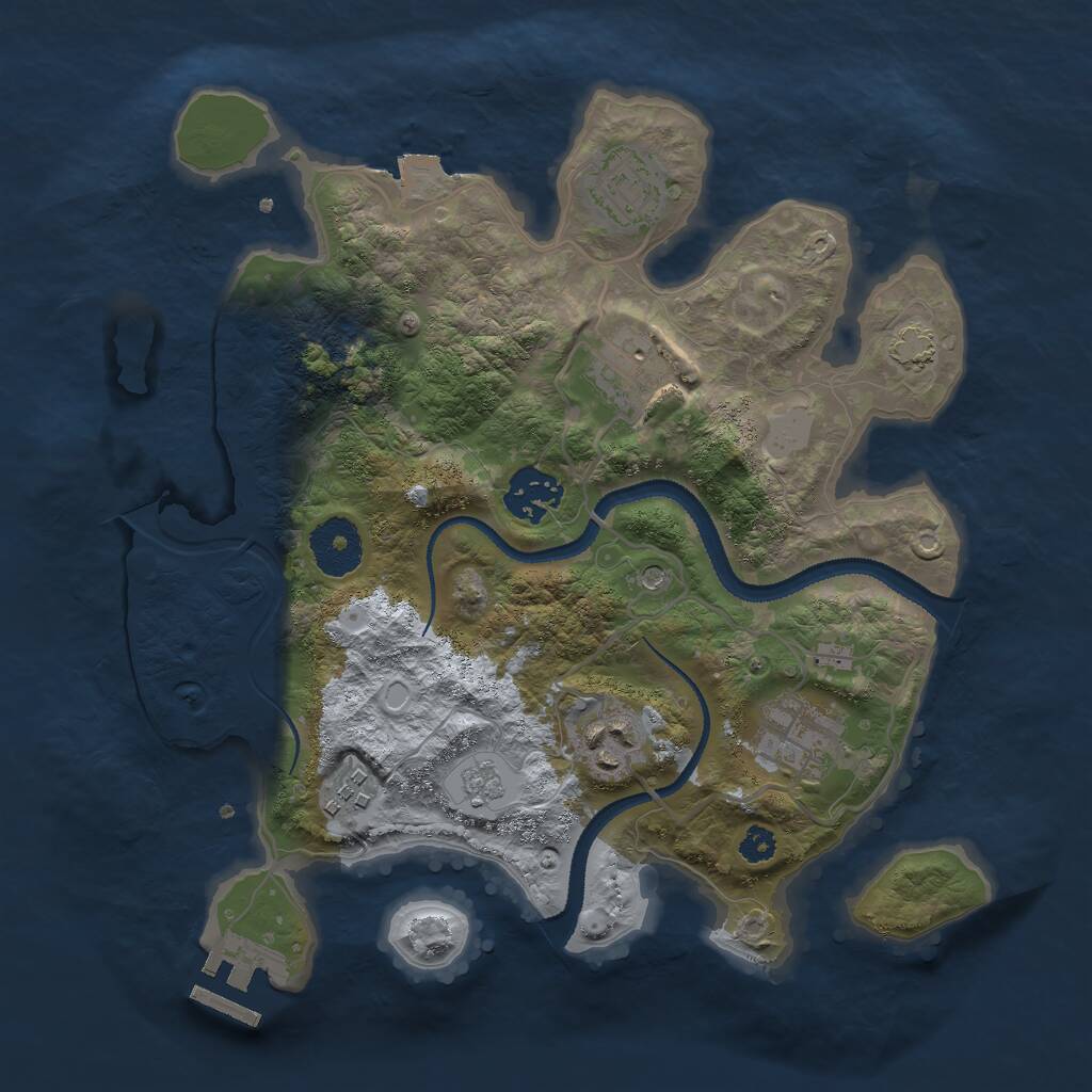 Rust Map: Procedural Map, Size: 3000, Seed: 42863, 11 Monuments