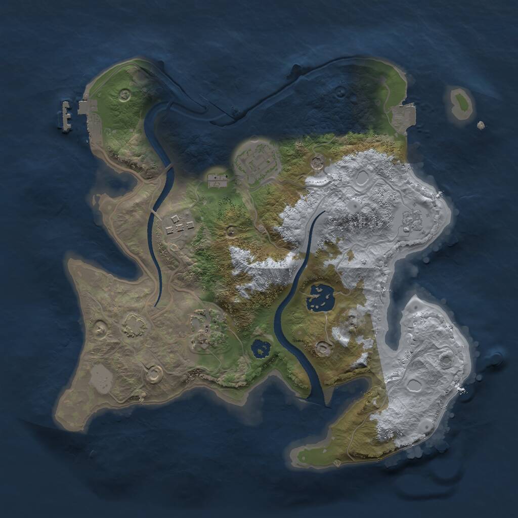 Rust Map: Procedural Map, Size: 2700, Seed: 1774872086, 9 Monuments