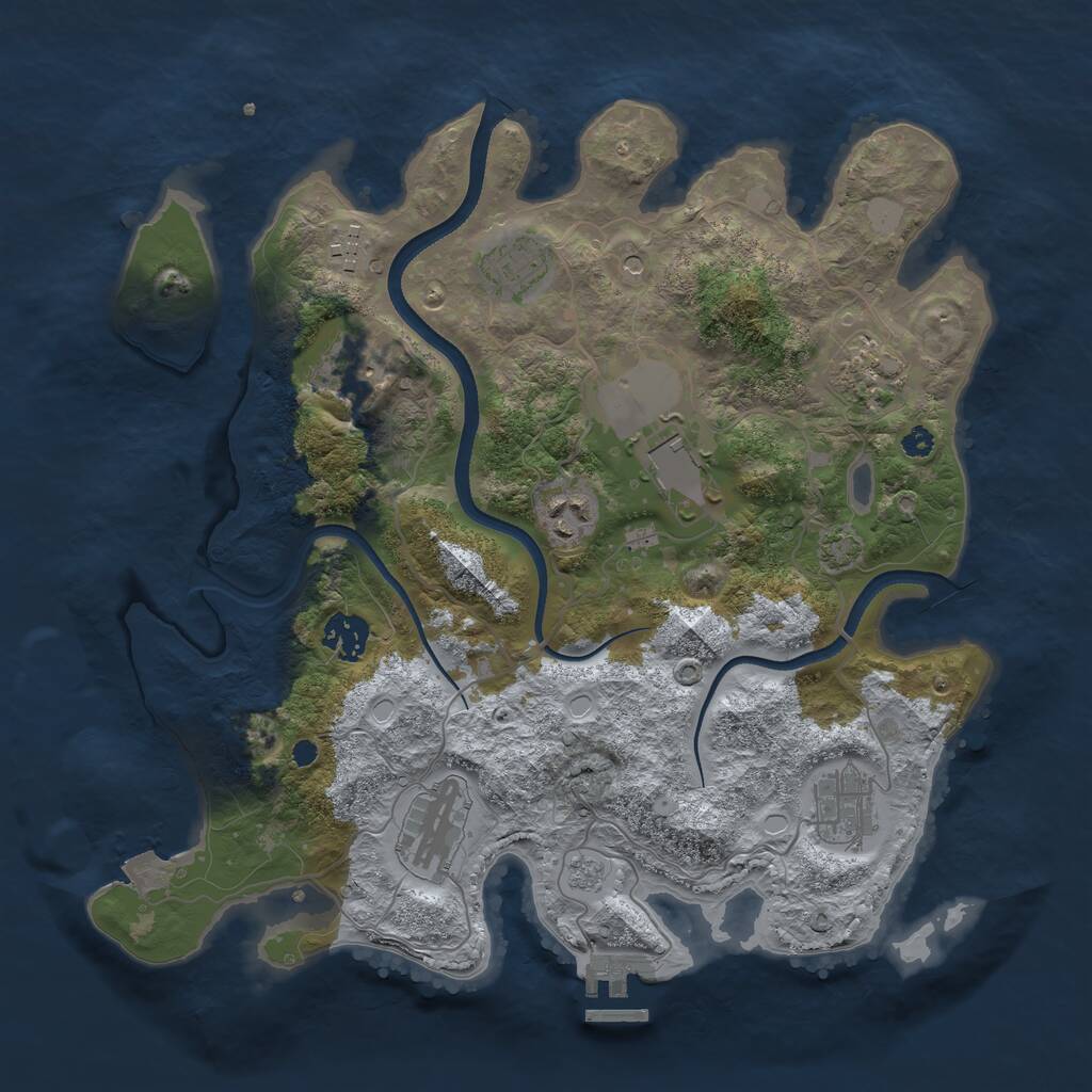 Rust Map: Procedural Map, Size: 3500, Seed: 1518979145, 14 Monuments