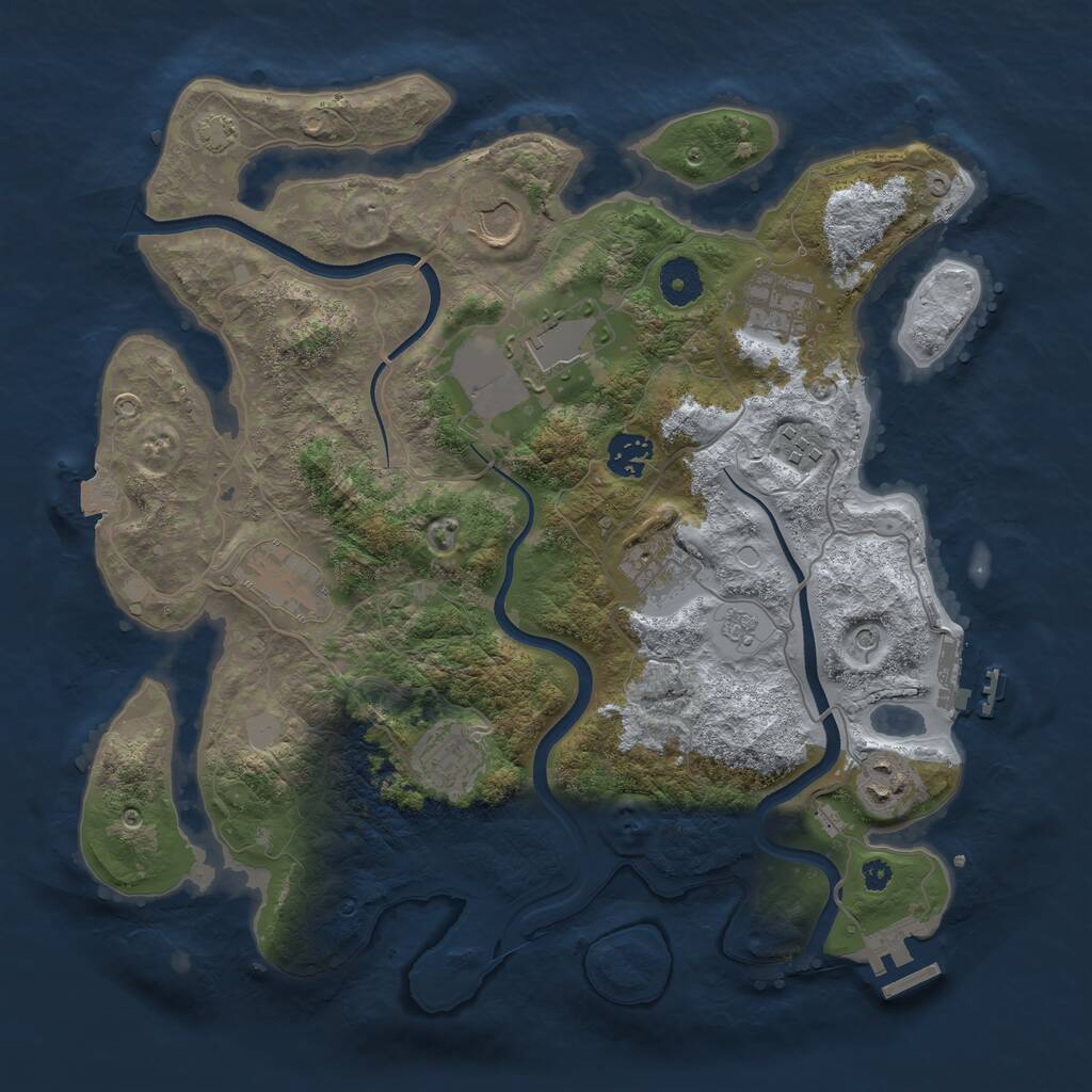 Rust Map: Procedural Map, Size: 3600, Seed: 658452, 15 Monuments
