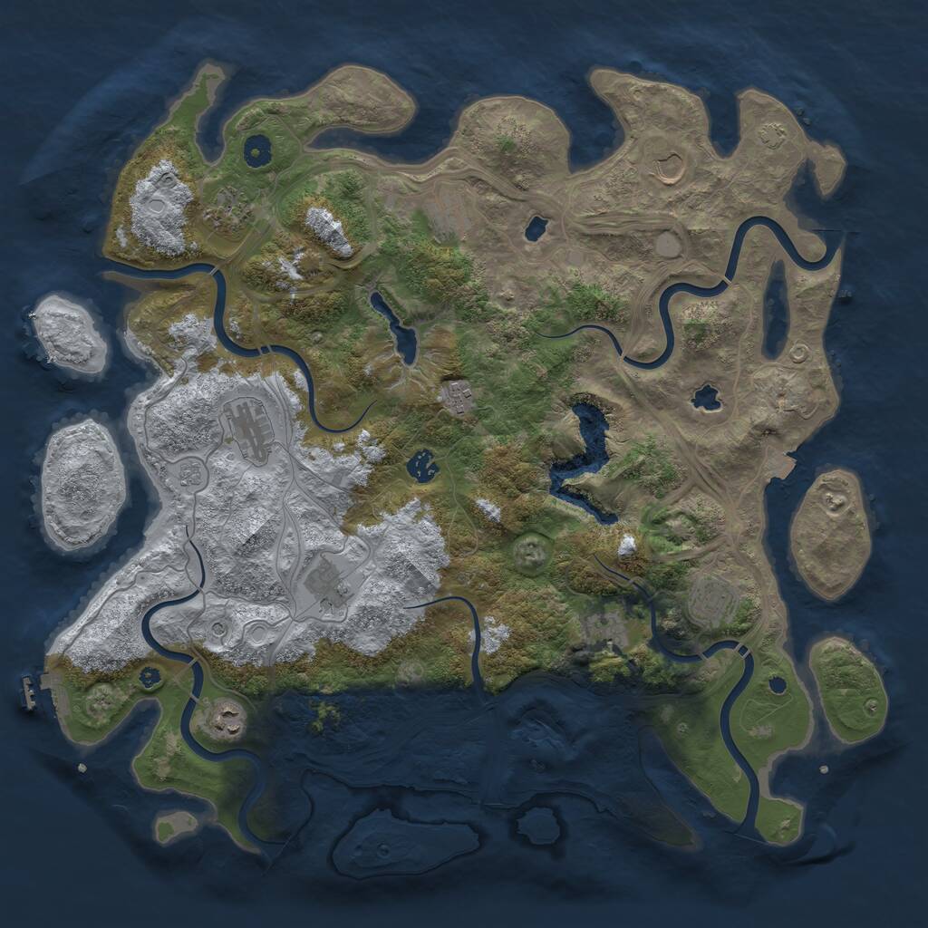 Rust Map: Procedural Map, Size: 4500, Seed: 5678132, 15 Monuments