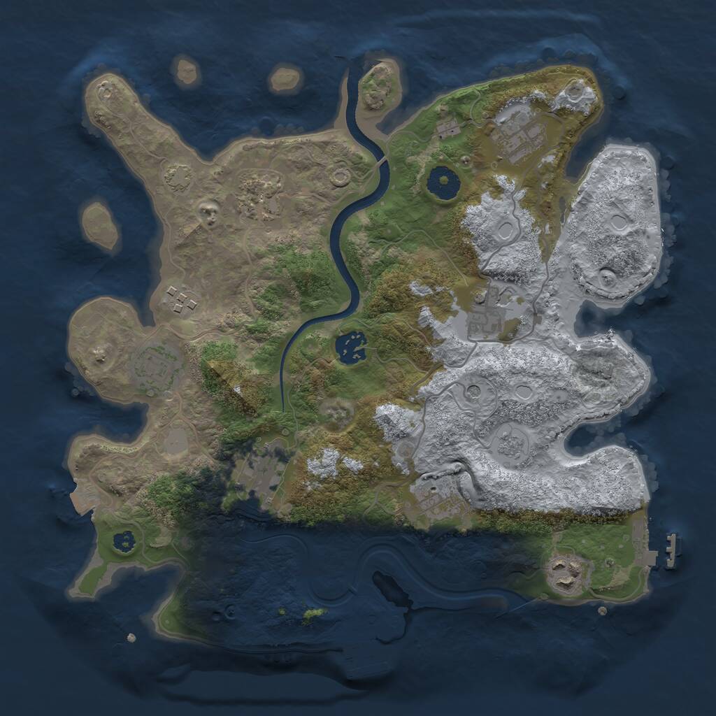 Rust Map: Procedural Map, Size: 3300, Seed: 1438166421, 15 Monuments