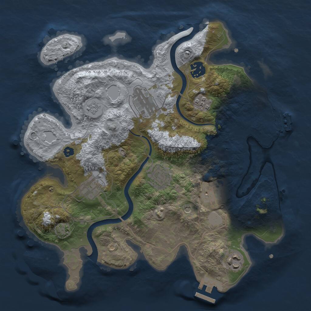 Rust Map: Procedural Map, Size: 3000, Seed: 1163, 13 Monuments