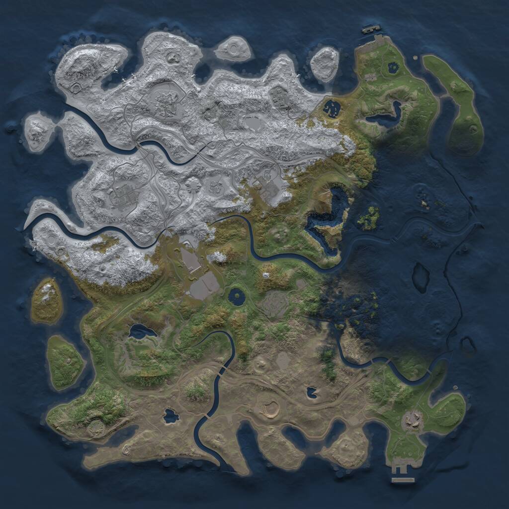 Rust Map: Procedural Map, Size: 4500, Seed: 1286360762, 15 Monuments
