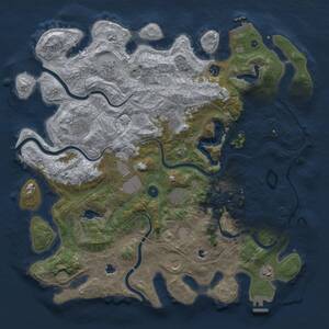 Thumbnail Rust Map: Procedural Map, Size: 4500, Seed: 1286360762, 15 Monuments
