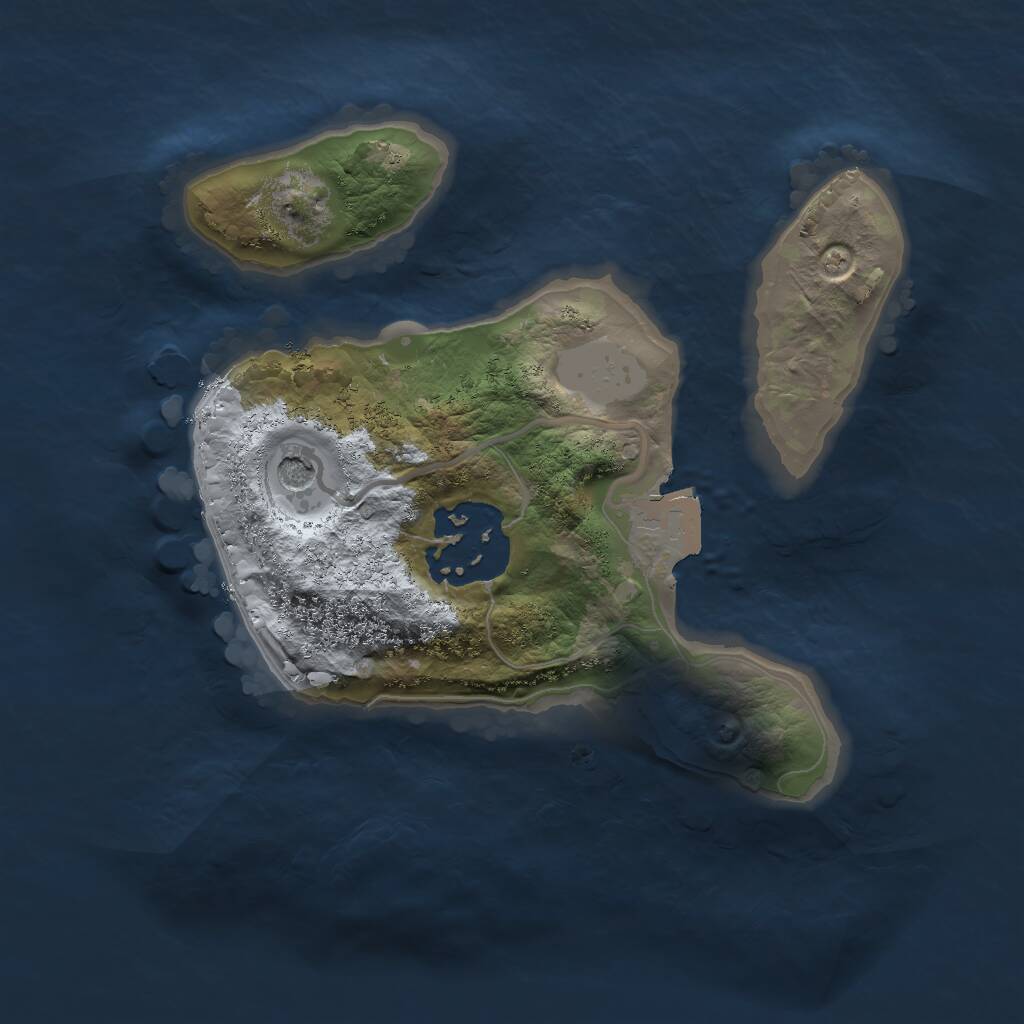 Rust Map: Procedural Map, Size: 1800, Seed: 54545, 3 Monuments