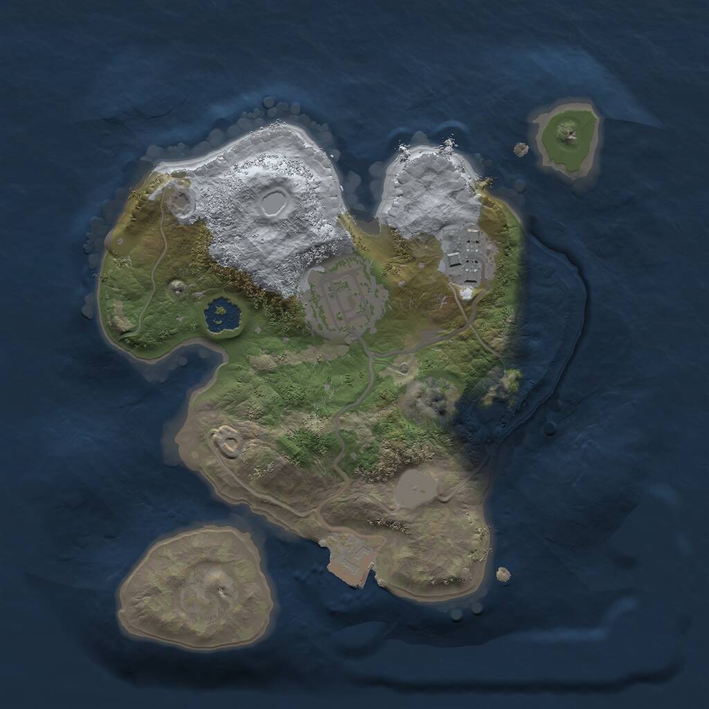 Rust Map: Procedural Map, Size: 2000, Seed: 1247846475, 3 Monuments