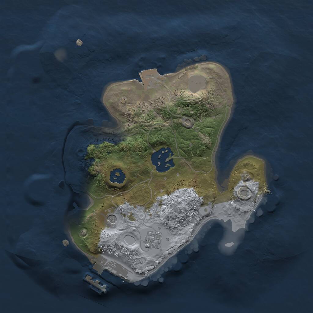 Rust Map: Procedural Map, Size: 2000, Seed: 761003784, 5 Monuments