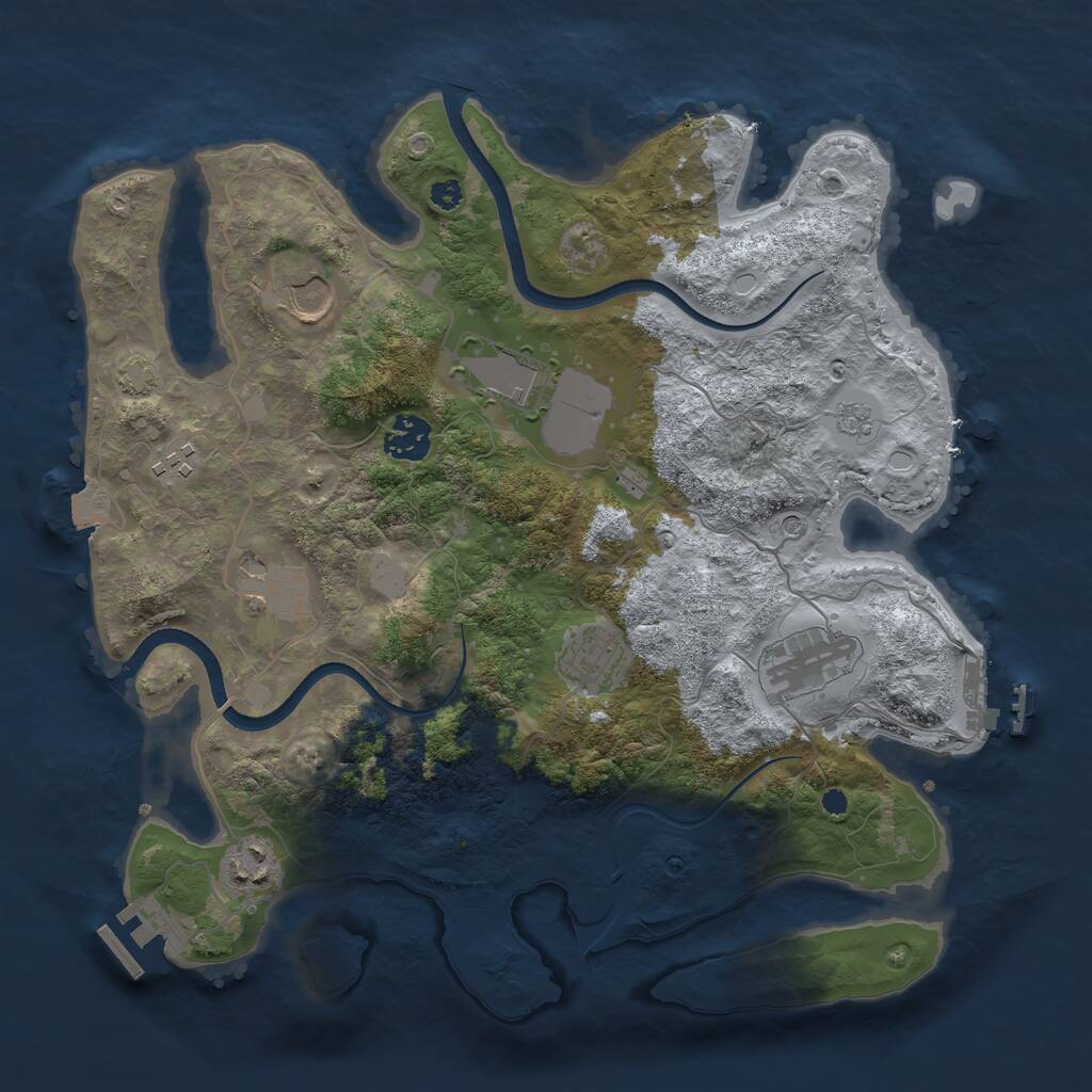 Rust Map: Procedural Map, Size: 3500, Seed: 118320428, 14 Monuments