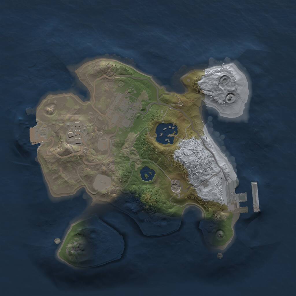 Rust Map: Procedural Map, Size: 2000, Seed: 1696610688, 6 Monuments